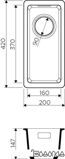 Кухонная мойка Omoikiri Kata 20-U BE Кухонная мойка Omoikiri Kata 20-U BE