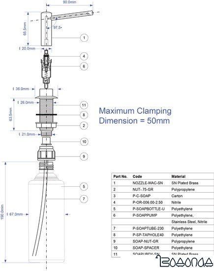 Дозатор для жидкого мыла McAlpine HC20-CPB
