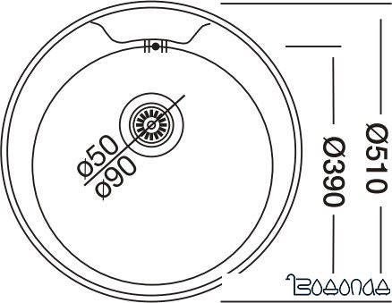 Кухонная мойка Kromevye Rondo EC 146 D