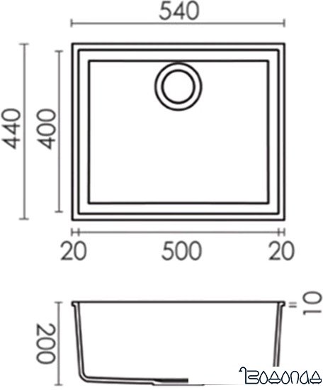 Кухонная мойка Elleci Quadra 105 Undermount Kuro K86