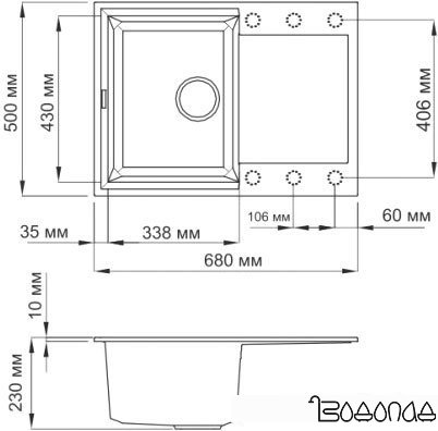 Кухонная мойка Omoikiri Sakaime 68-DC [4993192]