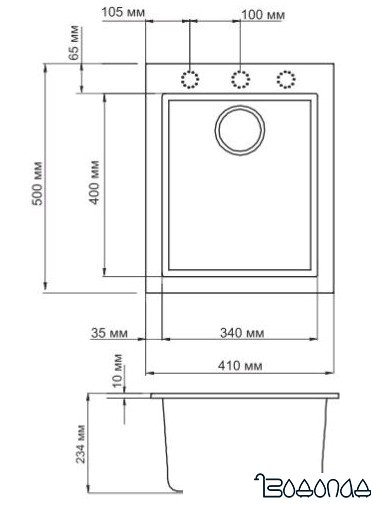 Кухонная мойка Omoikiri Bosen 41-BE (4993142)