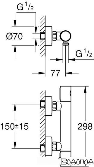Смеситель Grohe Grohtherm 1000 Cosmopolitan M [34321002] фото 4