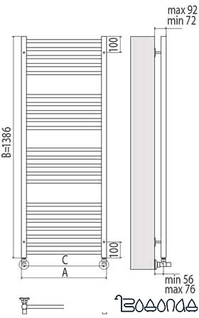 Полотенцесушитель TERMINUS Аврора П27 (532x1386) фото 2