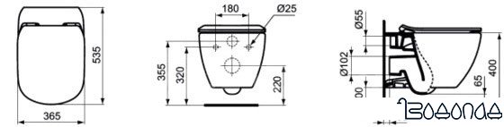 Унитаз Ideal Standard Tesi AquaBlade T007901+T352701