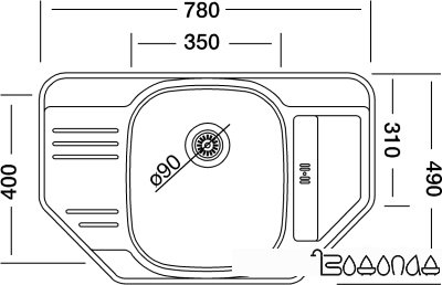 Кухонная мойка Kromevye EX 324 D