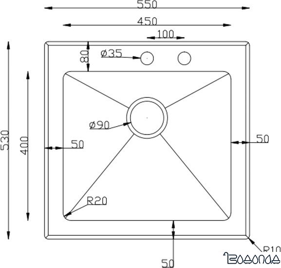 Кухонная мойка ZorG GS 5553 (черный)