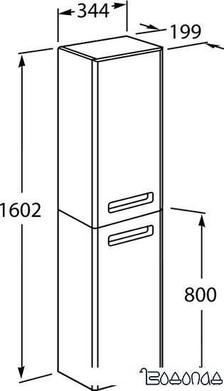 Roca The Gap Шкаф-пенал левый фиолетовый (ZRU9302747)