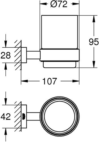 Стакан для зубной щетки и пасты Grohe Essentials Cube 40755001