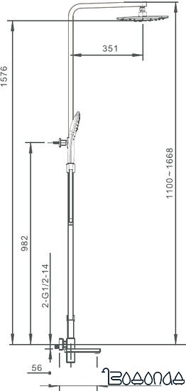 Душевая система Gappo G2418-1 фото 2