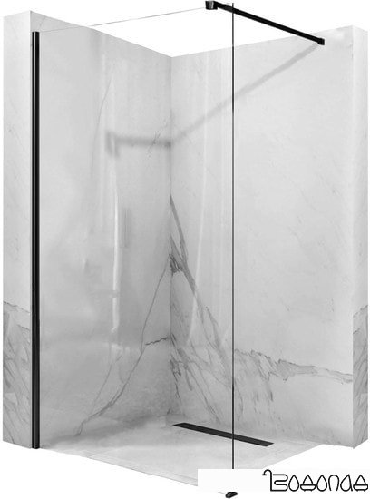 Душевая стенка Rea Aero 110 (черный/прозрачное стекло)