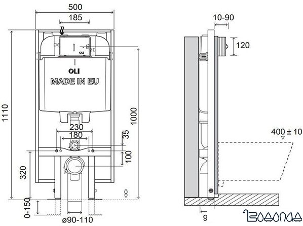 Инсталляция для унитаза OLI OLI74 PLUS S90 Механика