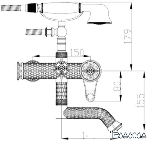 Смеситель ZorG A 400W-BR (античная бронза)
