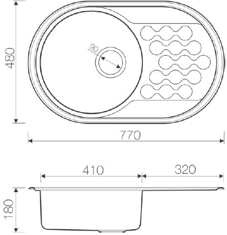 Кухонная мойка Omoikiri Kasumigaura 77-IN Кухонная мойка Omoikiri Kasumigaura 77-IN