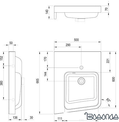 Умывальник Ravak Be Happy II XJAL1100001 (левый) фото 4