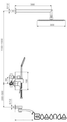 Душевая система Gappo G7107-4