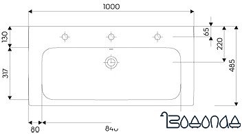 Умывальник Kolo Modo Reflex 100x48.5 [L31900900]