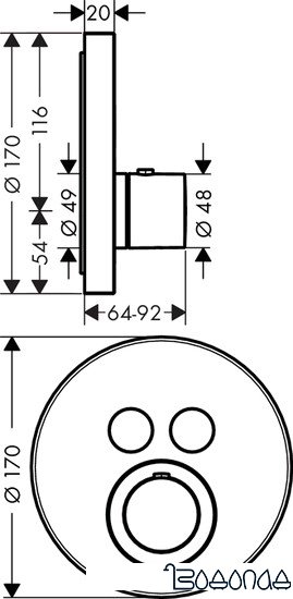 Смеситель Axor ShowerSelect 36723000