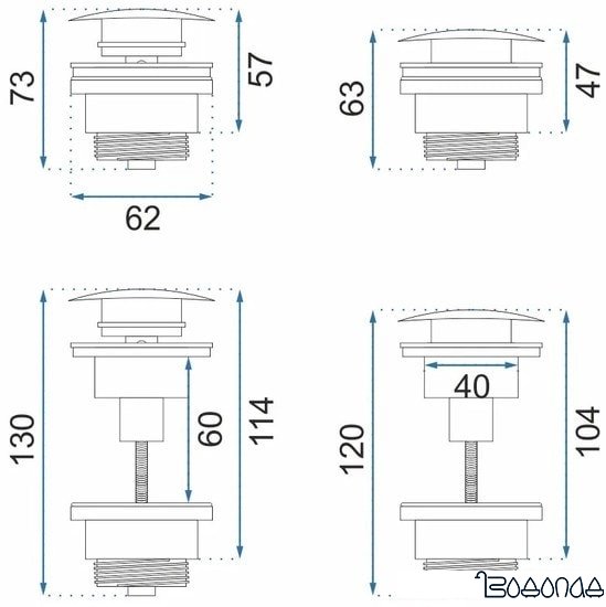 Донный клапан Rea Klik-Klak REA-A2361 (белый)