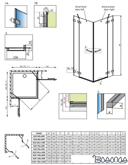 Душевая дверь Radaway Euphoria KDD 90 L 383060-01L