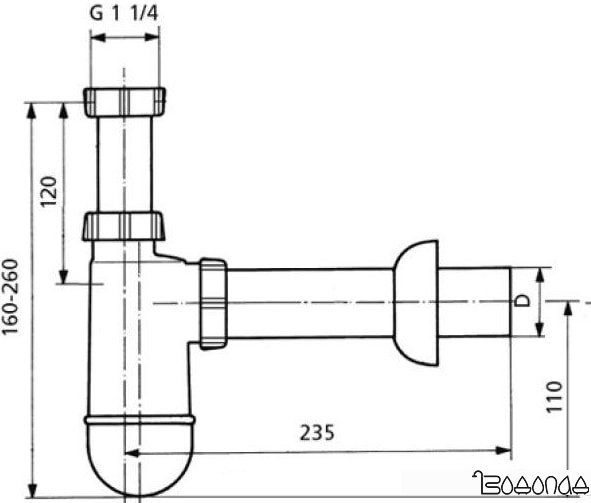 Сифон Sanit 31.004.00.0000 фото 2