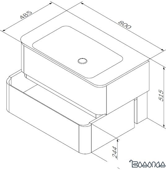 Умывальник AM.PM Sensation M30WPC0801WG 80x48.5