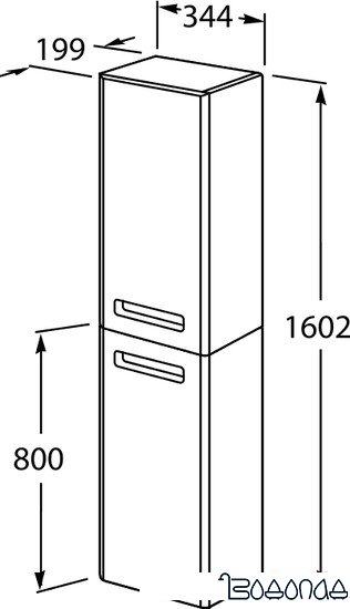 Roca The Gap Шкаф-пенал правый белый (ZRU9302738) фото 2