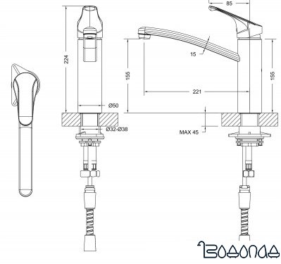 Смеситель Bravat Common [F7234129CP-RUS]