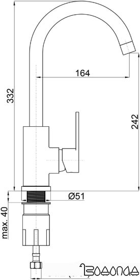 Смеситель Rubineta Axe-33 (бежевый) фото 2