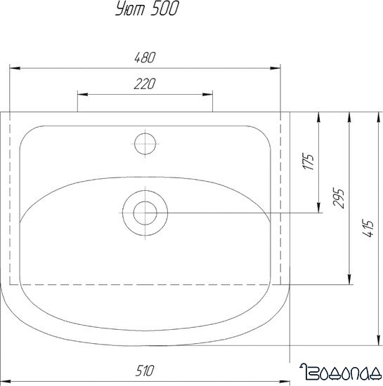 Умывальник Rosa Уют 500 51x41.5 фото 2