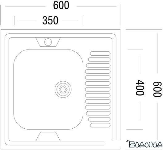 Кухонная мойка Ukinox STD600.600-4C 0L Кухонная мойка Ukinox STD600.600-4C 0L
