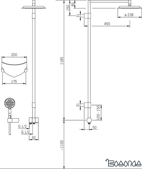 Душевая система Oras Hydra 392 фото 3
