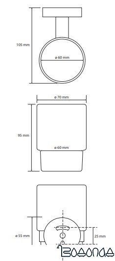 Стакан для зубной щетки и пасты Bemeta Dark 104110010
