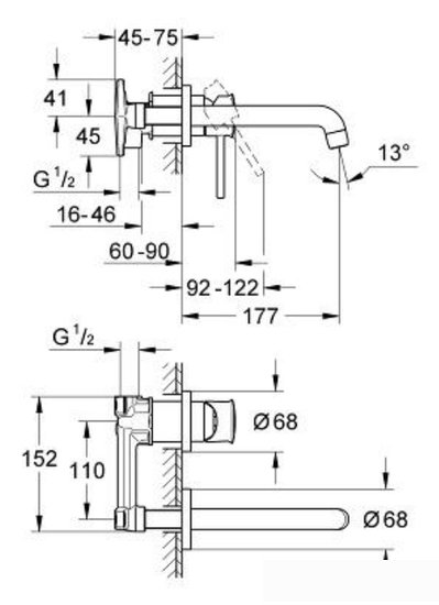 Смеситель без скрытого механизма Grohe BauClassic 20292000 фото 2