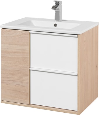 Акватон Тумба под умывальник Бостон 60 1A240001BN010 (белый/дуб эврика)