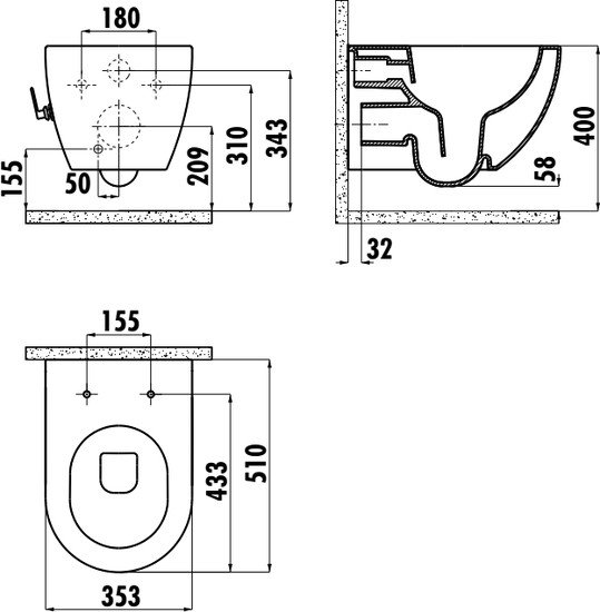 Унитаз Creavit Free FE322-34CB00E-0002