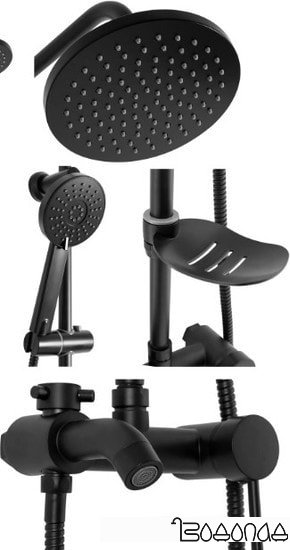 Душевая система Rea Luis REA-P7005 (черный) фото 2