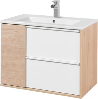 Акватон Тумба под умывальник Бостон 75 1A240101BN010 (белый/дуб эврика)