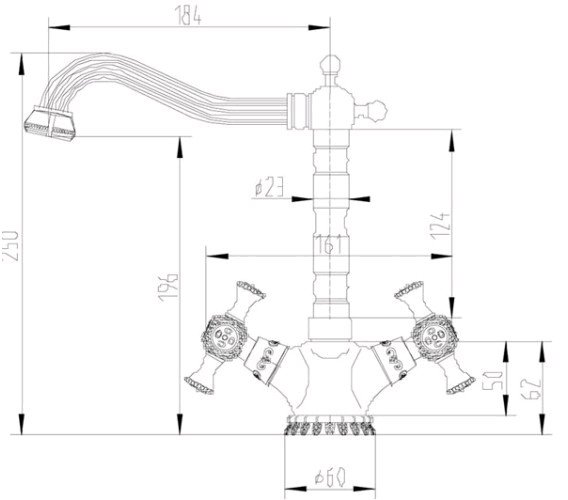 Смеситель ZorG A 7005K-BR (античная бронза) Смеситель ZorG A 7005K-BR (античная бронза)
