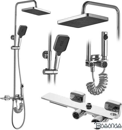 Душевая система Rea Helix chrome REA-P6620 фото 1