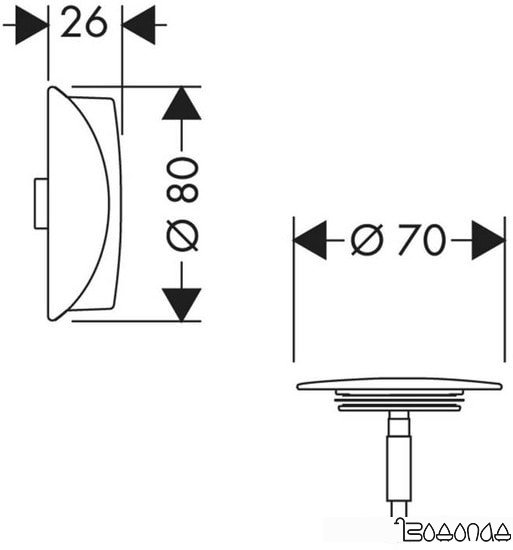 Донный клапан Hansgrohe Flexaplus 58185000
