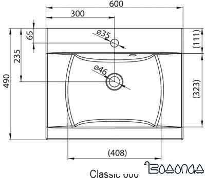 Умывальник Ravak Classic 600 60x49 [XJD01160000] фото 4