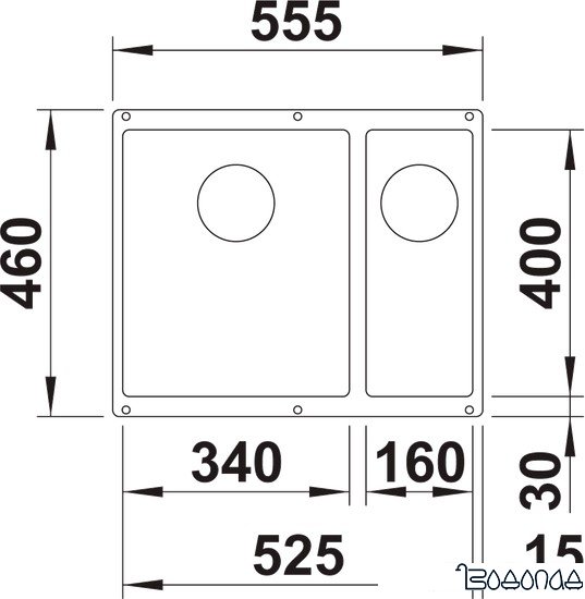 Кухонная мойка Blanco Rotan 340/160-U 523078 (белый) Кухонная мойка Blanco Rotan 340/160-U 523078 (белый)