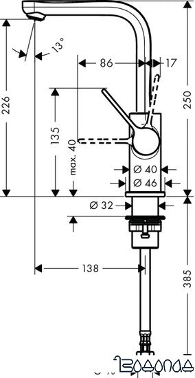 Смеситель Hansgrohe Metris S 31161000