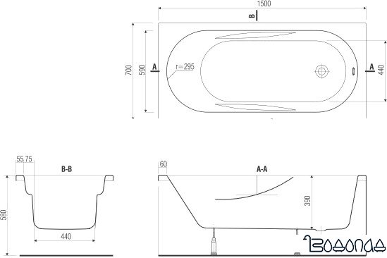 Ванна Cersanit Mito Red 170x70 фото 4