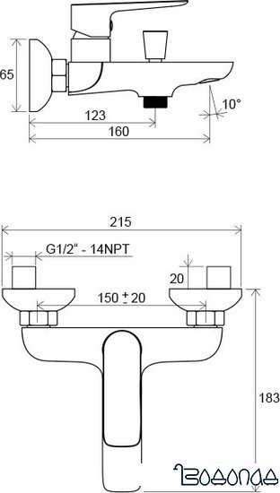 Смеситель Ravak Classic-CL 022.00/150 [X070083]