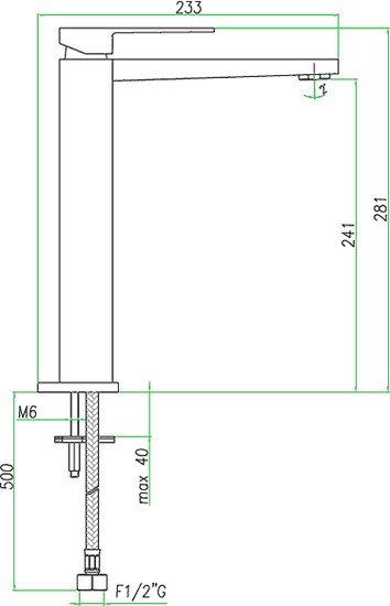 Смеситель Fiore Kube 100 CR 8518 (хром)