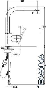 Смеситель TEKA ARK 938 (черный) [23938121N]