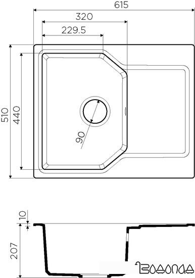 Кухонная мойка Omoikiri Yonaka 61 BL фото 3