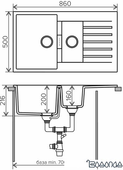 Кухонная мойка Tolero Loft TL-860 (серый металлик) Кухонная мойка Tolero Loft TL-860 (серый металлик)